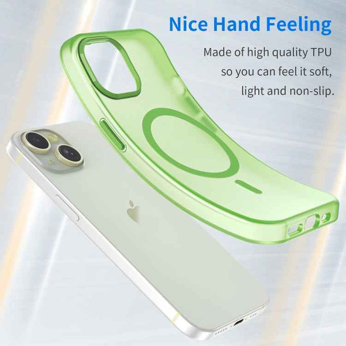 For iPhone 16 MagSafe Frosted Translucent TPU + PC Full Coverage Phone Case(Green)