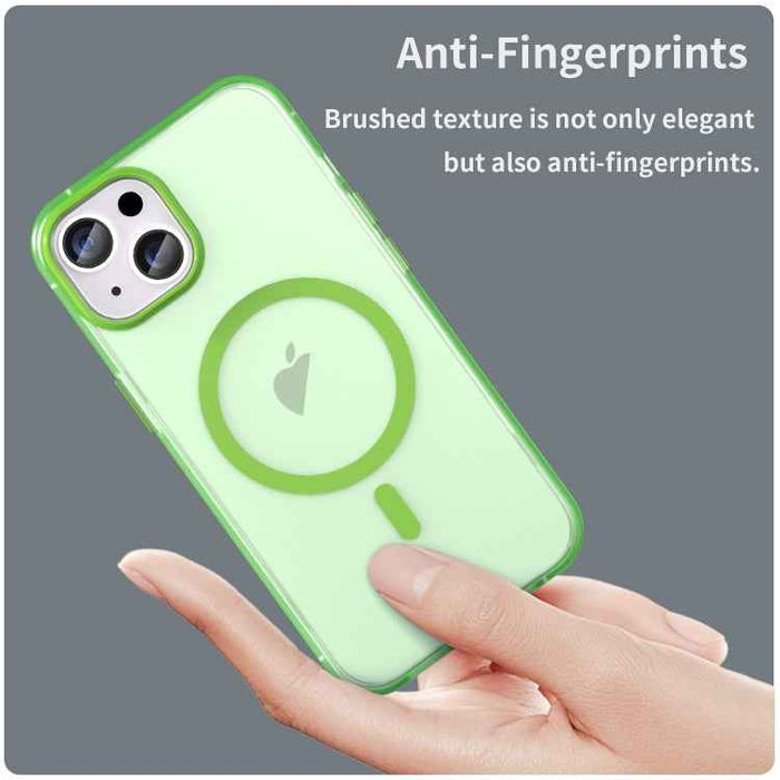 For iPhone 16 MagSafe Frosted Translucent TPU + PC Full Coverage Phone Case(Green)