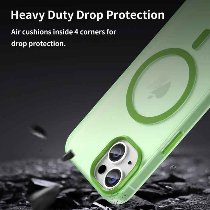 For iPhone 16 MagSafe Frosted Translucent TPU + PC Full Coverage Phone Case(Green)