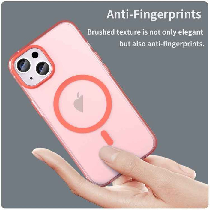 For iPhone 16 MagSafe Frosted Translucent TPU + PC Full Coverage Phone Case(Red)