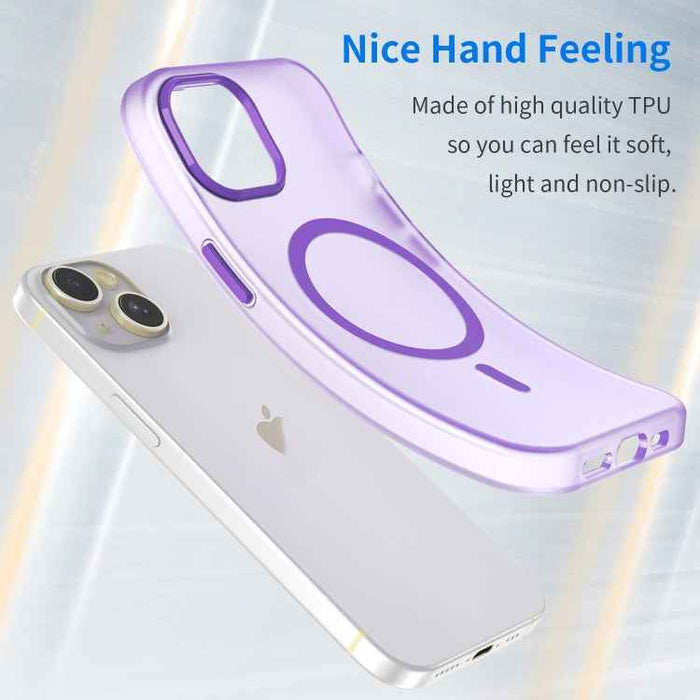For iPhone 16 Plus MagSafe Frosted Translucent TPU + PC Full Coverage Phone Case(Dark Purple)