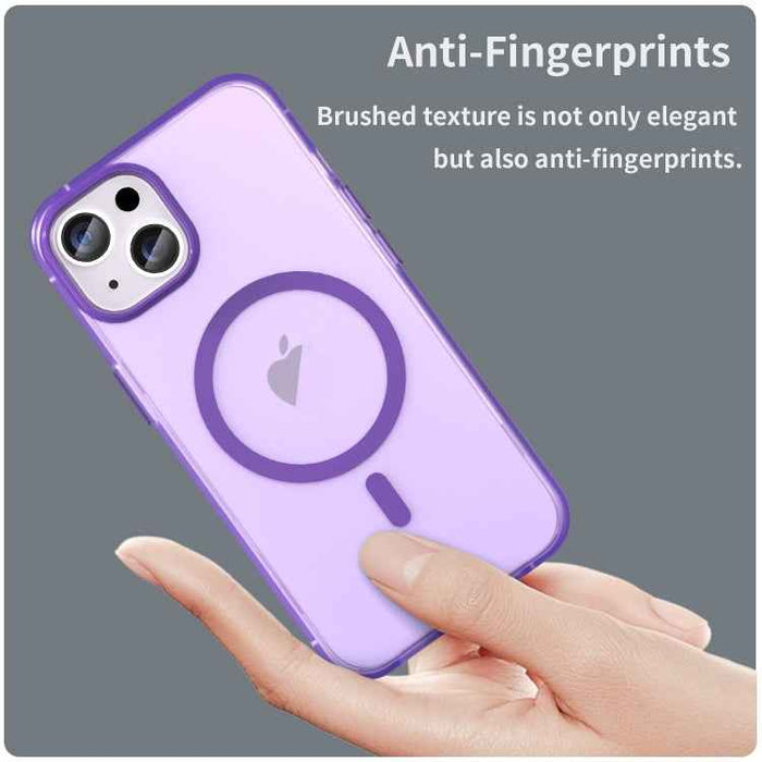 For iPhone 16 Plus MagSafe Frosted Translucent TPU + PC Full Coverage Phone Case(Dark Purple)