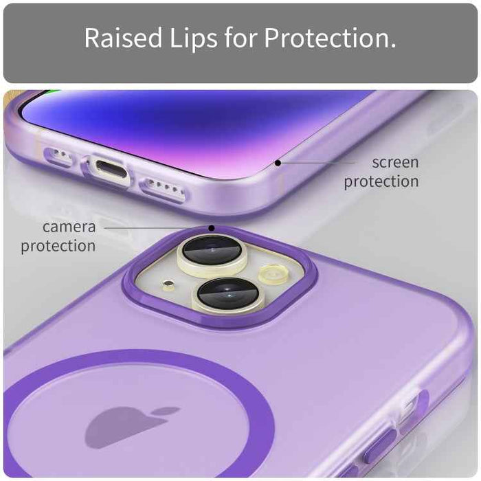 For iPhone 16 Plus MagSafe Frosted Translucent TPU + PC Full Coverage Phone Case(Dark Purple)