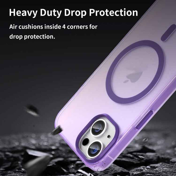 For iPhone 16 Plus MagSafe Frosted Translucent TPU + PC Full Coverage Phone Case(Dark Purple)