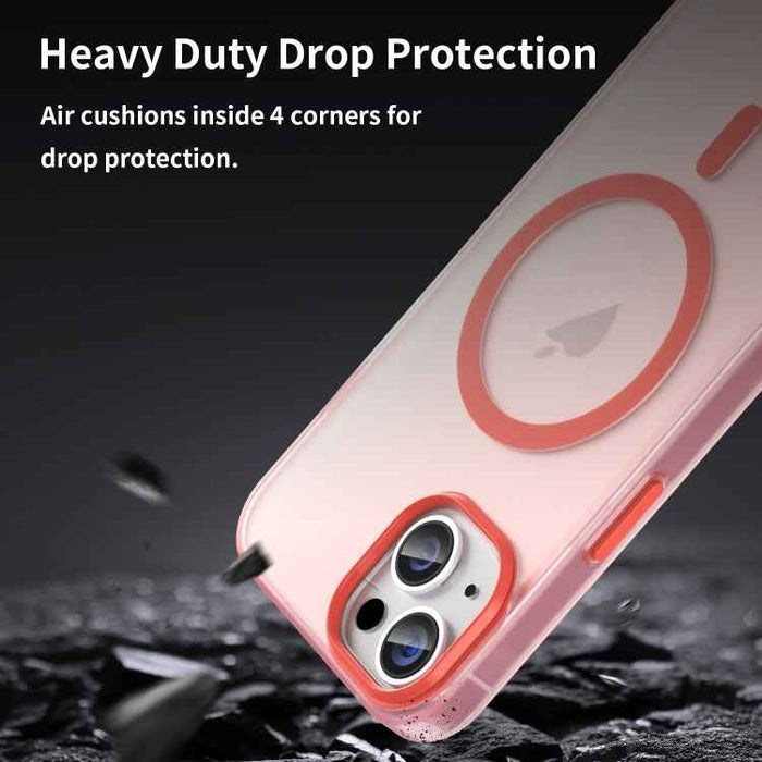 For iPhone 16 Plus MagSafe Frosted Translucent TPU + PC Full Coverage Phone Case(Red)