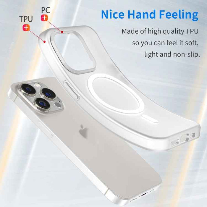For iPhone 16 Pro MagSafe Frosted Translucent TPU + PC Full Coverage Phone Case(White)