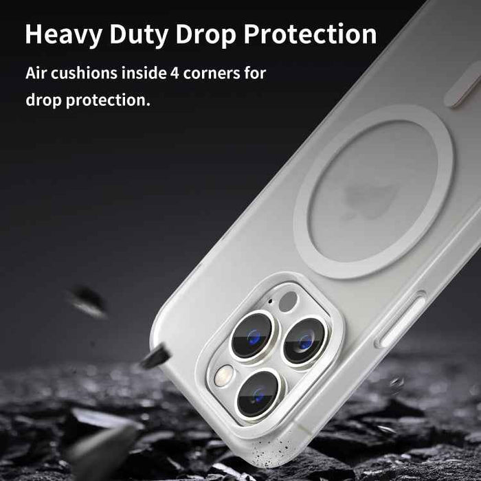 For iPhone 16 Pro MagSafe Frosted Translucent TPU + PC Full Coverage Phone Case(White)