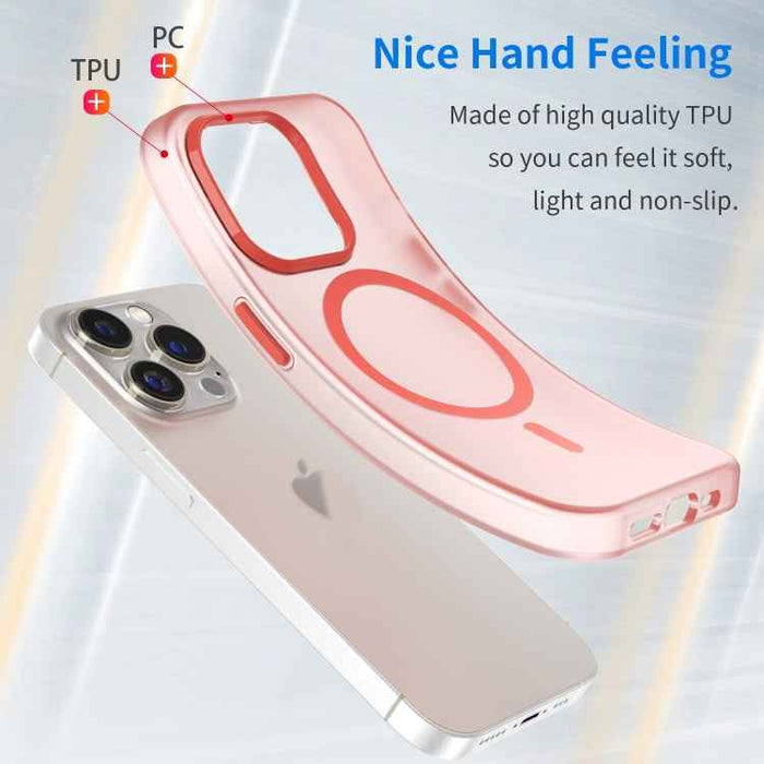 For iPhone 16 Pro MagSafe Frosted Translucent TPU + PC Full Coverage Phone Case(Red)