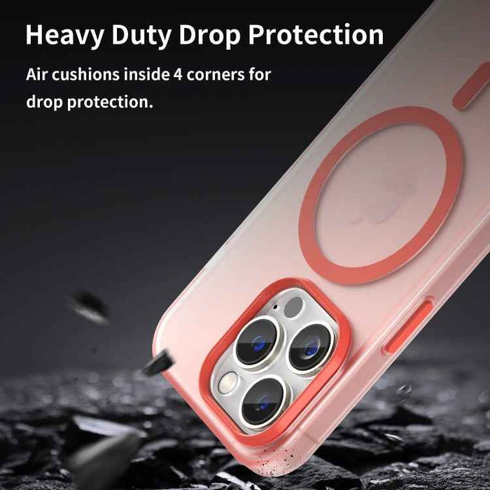 For iPhone 16 Pro MagSafe Frosted Translucent TPU + PC Full Coverage Phone Case(Red)