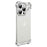 For iPhone 15 Pro Max Frameless Metal Corner Pad Phone Case with Lens Film(White)