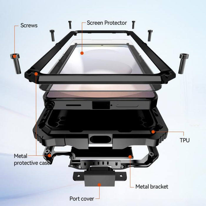 R-JUST Life Waterproof Dustproof Shockproof Holder Phone Case, For Samsung Galaxy S26 Ultra 5G, For Samsung Galaxy S25 Edge 5G, For Samsung Galaxy S25 Ultra 5G, For Samsung Galaxy S24 Ultra 5G