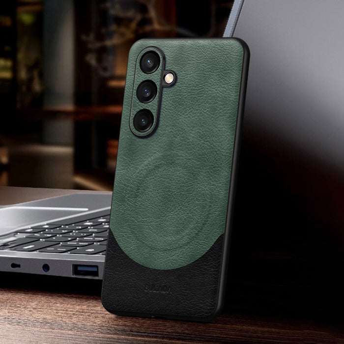 SULADA Stitching Leather MagSafe Magnetic Phone Case, For Samsung Galaxy S24 Ultra 5G, For Samsung Galaxy S24+ 5G, For Samsung Galaxy S24 5G