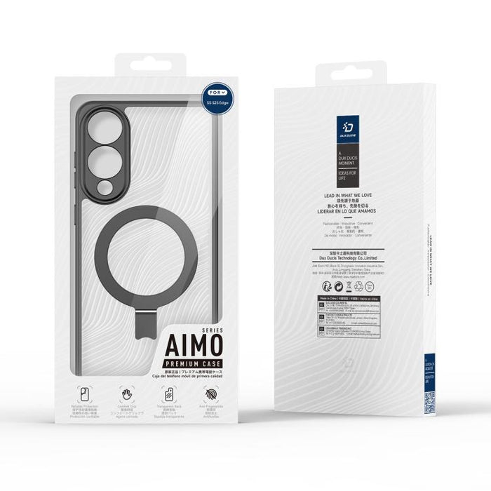 DUX DUCIS Aimo Mag Series MagSafe Ring Holder Frosted Phone Case, For Samsung Galaxy S25 Edge 5G, For Samsung Galaxy S25 Ultra 5G