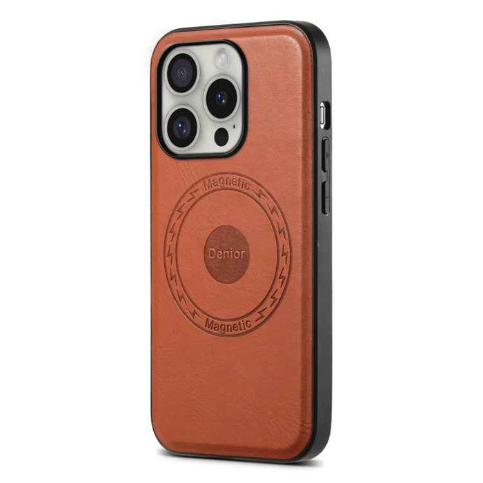 For iPhone 16 Pro Denior Cowhide Texture Leather MagSafe Phone Case(Brown)