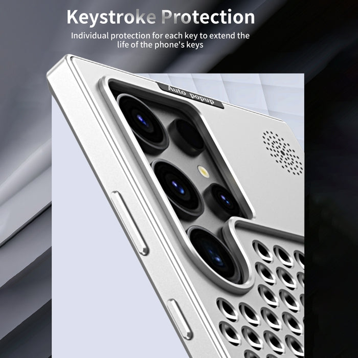R-JUST RJ58 Aromatherapy Metal Cooling Phone Case, For Samsung Galaxy S24+ 5G, For Samsung Galaxy S24 5G, For Samsung Galaxy S23 Ultra 5G