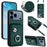 For iPhone 17 Pro Max Organ Card Bag Ring Holder Phone Case with Long Lanyard(Green)
