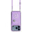 For iPhone 17 Pro Max Organ Card Bag Ring Holder Phone Case with Long Lanyard(Purple)