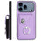 For iPhone 17 Pro Max Organ Card Bag Ring Holder Phone Case with Long Lanyard(Purple)