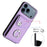 For iPhone 17 Pro Max Organ Card Bag Ring Holder Phone Case with Long Lanyard(Purple)