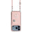 For iPhone 17 Pro Max Organ Card Bag Ring Holder Phone Case with Long Lanyard(Pink)