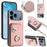 For iPhone 17 Pro Max Organ Card Bag Ring Holder Phone Case with Long Lanyard(Pink)