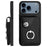 For iPhone 17 Pro Max Organ Card Bag Ring Holder Phone Case with Long Lanyard(Black)