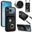 For iPhone 17 Pro Max Organ Card Bag Ring Holder Phone Case with Long Lanyard(Black)