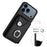 For iPhone 17 Pro Max Organ Card Bag Ring Holder Phone Case with Long Lanyard(Black)