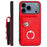 For iPhone 17 Pro Max Organ Card Bag Ring Holder Phone Case with Long Lanyard(Red)