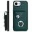 For iPhone 16e Organ Card Bag Ring Holder Phone Case with Long Lanyard(Green)