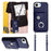 For iPhone 16e Organ Card Bag Ring Holder Phone Case with Long Lanyard(Blue)