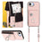 For iPhone 16e Organ Card Bag Ring Holder Phone Case with Long Lanyard(Pink)