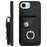 For iPhone 16e Organ Card Bag Ring Holder Phone Case with Long Lanyard(Black)