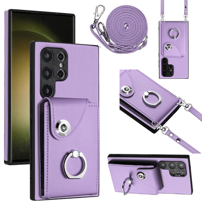 Organ Card Bag Ring Holder Phone Case with Long Lanyard, For Samsung Galaxy A55, For Samsung Galaxy A35, For Samsung Galaxy S24 Ultra 5G, For Samsung Galaxy S24+ 5G, For Samsung Galaxy S24 5G, For Samsung Galaxy A15 4G, For Samsung Galaxy A05����������...