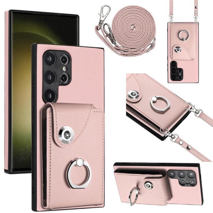 Organ Card Bag Ring Holder Phone Case with Long Lanyard, For Samsung Galaxy A55, For Samsung Galaxy A35, For Samsung Galaxy S24 Ultra 5G, For Samsung Galaxy S24+ 5G, For Samsung Galaxy S24 5G, For Samsung Galaxy A15 4G, For Samsung Galaxy A05����������...