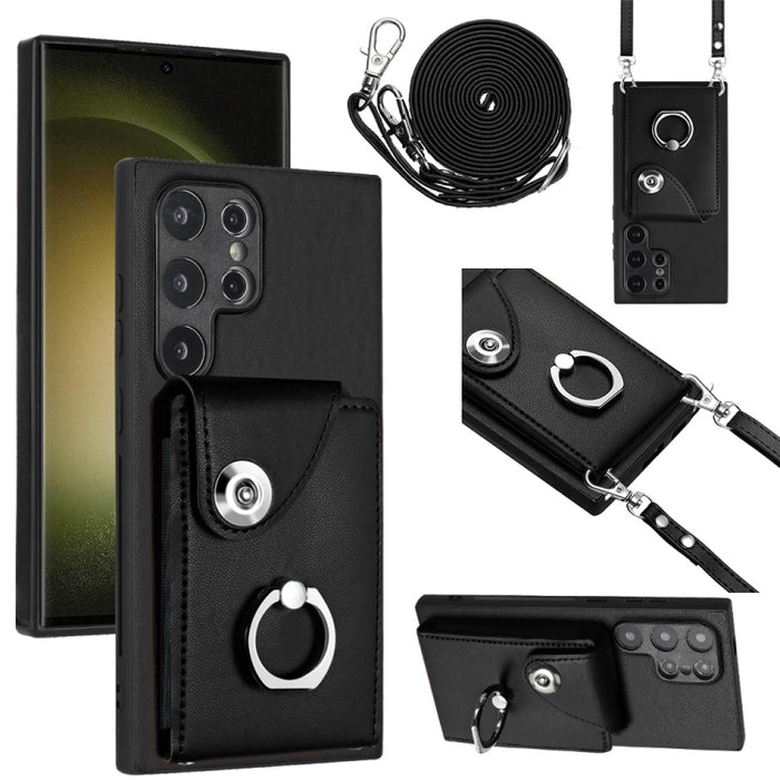 Organ Card Bag Ring Holder Phone Case with Long Lanyard, For Samsung Galaxy A55, For Samsung Galaxy A35, For Samsung Galaxy S24 Ultra 5G, For Samsung Galaxy S24+ 5G, For Samsung Galaxy S24 5G, For Samsung Galaxy A15 4G, For Samsung Galaxy A05����������...