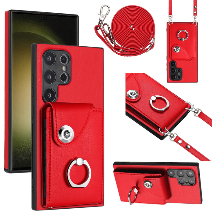 Organ Card Bag Ring Holder Phone Case with Long Lanyard, For Samsung Galaxy A55, For Samsung Galaxy A35, For Samsung Galaxy S24 Ultra 5G, For Samsung Galaxy S24+ 5G, For Samsung Galaxy S24 5G, For Samsung Galaxy A15 4G, For Samsung Galaxy A05����������...