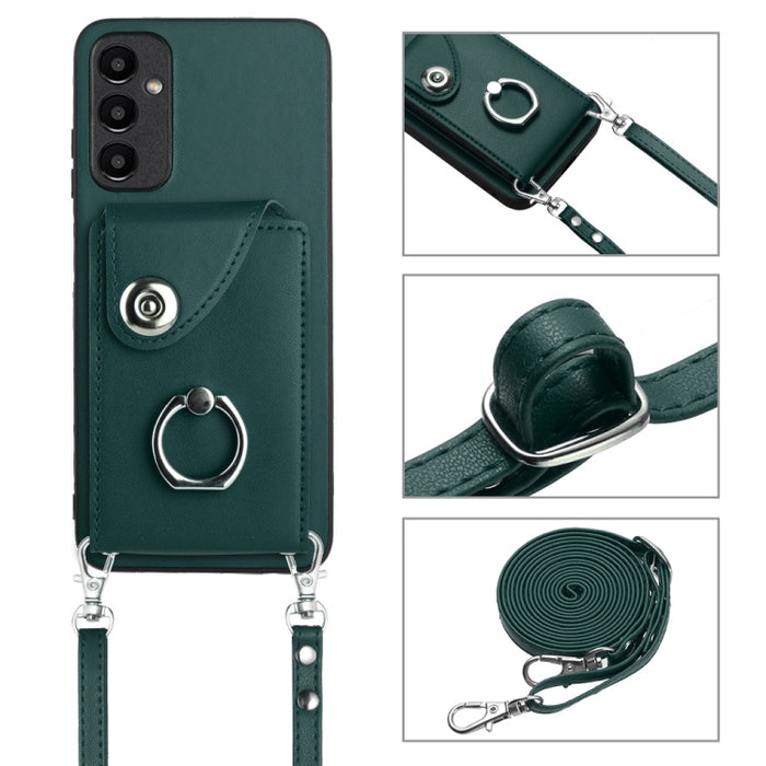 Organ Card Bag Ring Holder Phone Case with Long Lanyard, For Samsung Galaxy A25 5G, For Samsung Galaxy S23 FE 5G, For Samsung Galaxy A24 4G, For Samsung Galaxy A04e/M04/F04 4G, For Samsung Galaxy A34 5G, For Samsung Galaxy A54 5G�����������������������...