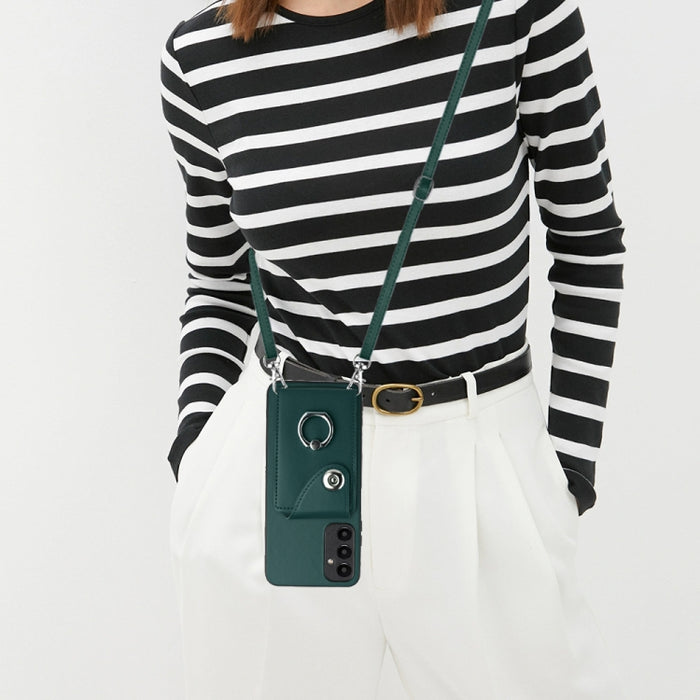 Organ Card Bag Ring Holder Phone Case with Long Lanyard, For Samsung Galaxy A25 5G, For Samsung Galaxy S23 FE 5G, For Samsung Galaxy A24 4G, For Samsung Galaxy A04e/M04/F04 4G, For Samsung Galaxy A34 5G, For Samsung Galaxy A54 5G�����������������������...