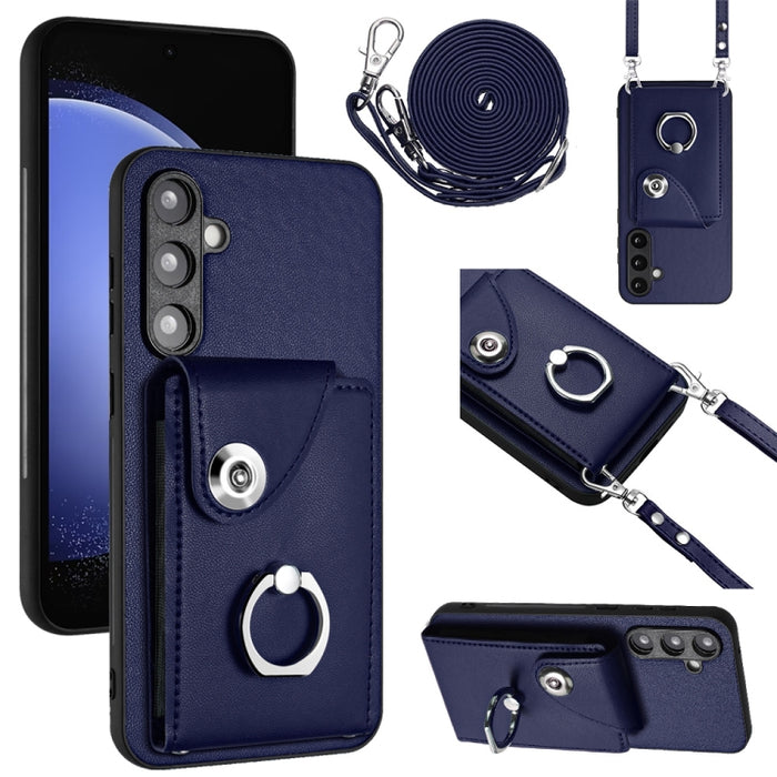 Organ Card Bag Ring Holder Phone Case with Long Lanyard, For Samsung Galaxy A25 5G, For Samsung Galaxy S23 FE 5G, For Samsung Galaxy A24 4G, For Samsung Galaxy A04e/M04/F04 4G, For Samsung Galaxy A34 5G, For Samsung Galaxy A54 5G�����������������������...