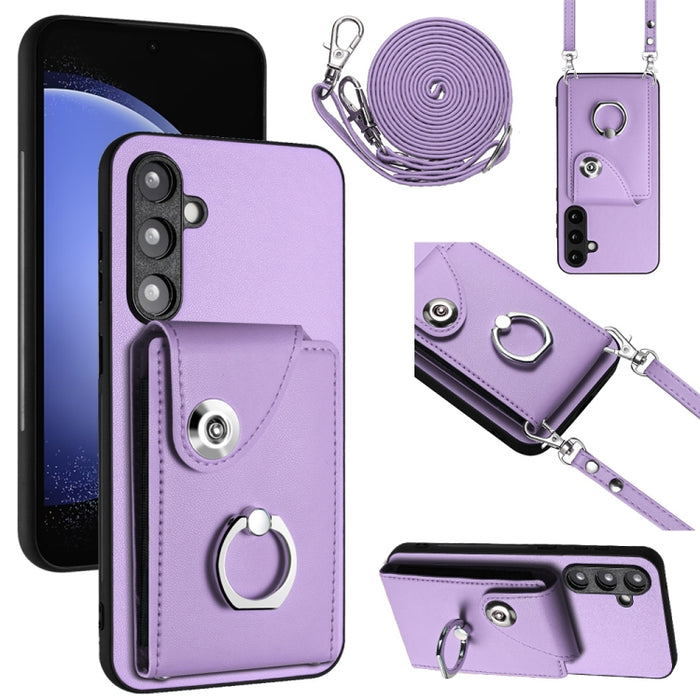 Organ Card Bag Ring Holder Phone Case with Long Lanyard, For Samsung Galaxy A25 5G, For Samsung Galaxy S23 FE 5G, For Samsung Galaxy A24 4G, For Samsung Galaxy A04e/M04/F04 4G, For Samsung Galaxy A34 5G, For Samsung Galaxy A54 5G�����������������������...