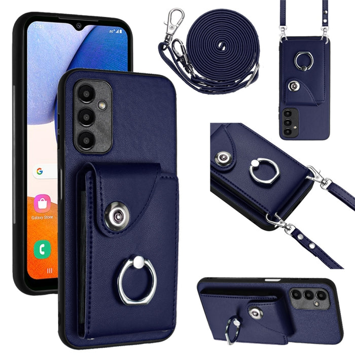Organ Card Bag Ring Holder Phone Case with Long Lanyard, For Samsung Galaxy A25 5G, For Samsung Galaxy S23 FE 5G, For Samsung Galaxy A24 4G, For Samsung Galaxy A04e/M04/F04 4G, For Samsung Galaxy A34 5G, For Samsung Galaxy A54 5G�����������������������...