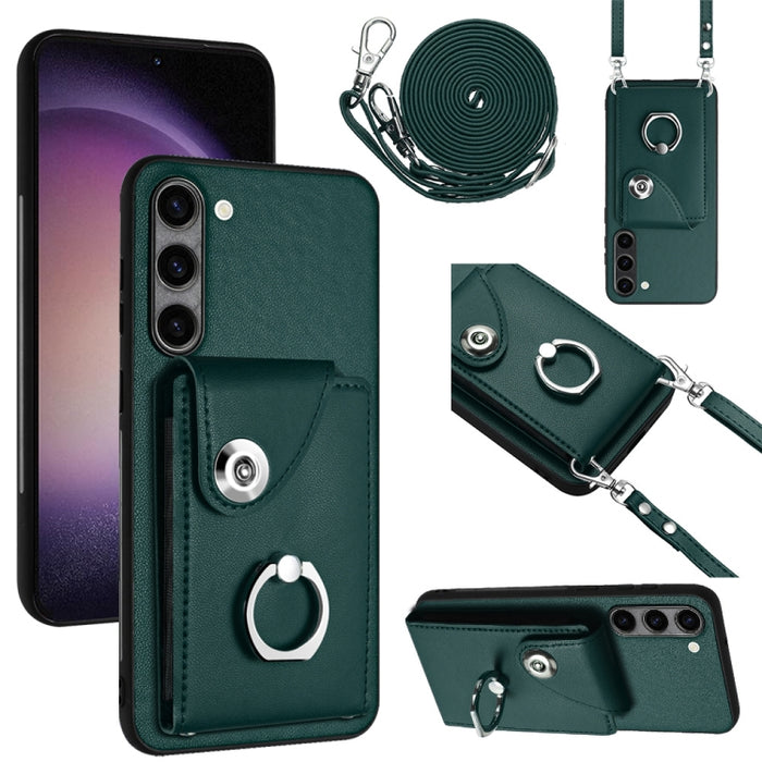 Organ Card Bag Ring Holder Phone Case with Long Lanyard, For Samsung Galaxy S23 5G, For Samsung Galaxy A14 5G, For Samsung Galaxy A04 4G, For Samsung Galaxy A13 5G / A04s, For Samsung Galaxy S20 FE, For Samsung Galaxy A23 165.4mm�����������������������...