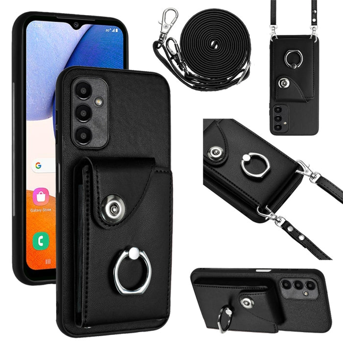 Organ Card Bag Ring Holder Phone Case with Long Lanyard, For Samsung Galaxy S23 5G, For Samsung Galaxy A14 5G, For Samsung Galaxy A04 4G, For Samsung Galaxy A13 5G / A04s, For Samsung Galaxy S20 FE, For Samsung Galaxy A23 165.4mm�����������������������...