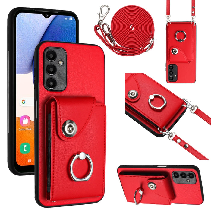 Organ Card Bag Ring Holder Phone Case with Long Lanyard, For Samsung Galaxy S23 5G, For Samsung Galaxy A14 5G, For Samsung Galaxy A04 4G, For Samsung Galaxy A13 5G / A04s, For Samsung Galaxy S20 FE, For Samsung Galaxy A23 165.4mm�����������������������...