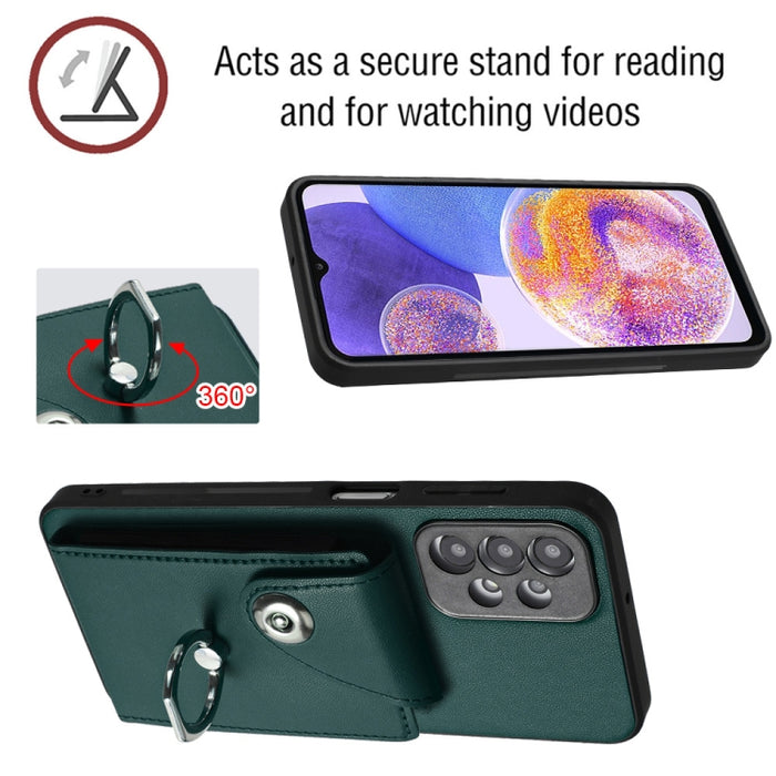 Organ Card Bag Ring Holder Phone Case with Long Lanyard, For Samsung Galaxy A13 4G, For Samsung Galaxy S22 Ultra 5G, For Samsung Galaxy S22+ 5G, For Samsung Galaxy S22 5G, For Samsung Galaxy S21 FE 5G, For Samsung Galaxy A52 5G, For Samsung Galaxy A12