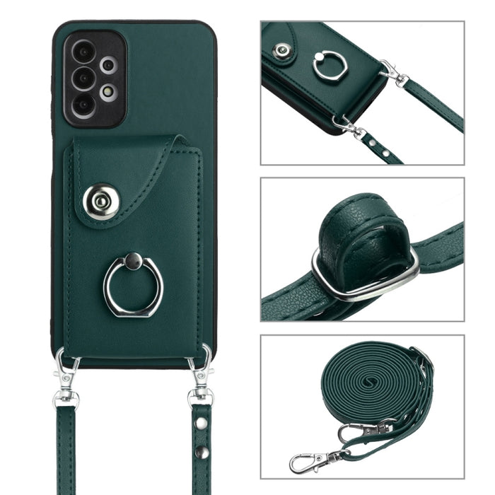 Organ Card Bag Ring Holder Phone Case with Long Lanyard, For Samsung Galaxy A13 4G, For Samsung Galaxy S22 Ultra 5G, For Samsung Galaxy S22+ 5G, For Samsung Galaxy S22 5G, For Samsung Galaxy S21 FE 5G, For Samsung Galaxy A52 5G, For Samsung Galaxy A12
