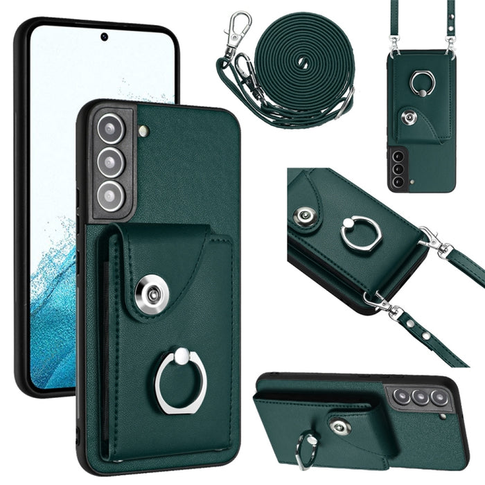 Organ Card Bag Ring Holder Phone Case with Long Lanyard, For Samsung Galaxy A13 4G, For Samsung Galaxy S22 Ultra 5G, For Samsung Galaxy S22+ 5G, For Samsung Galaxy S22 5G, For Samsung Galaxy S21 FE 5G, For Samsung Galaxy A52 5G, For Samsung Galaxy A12