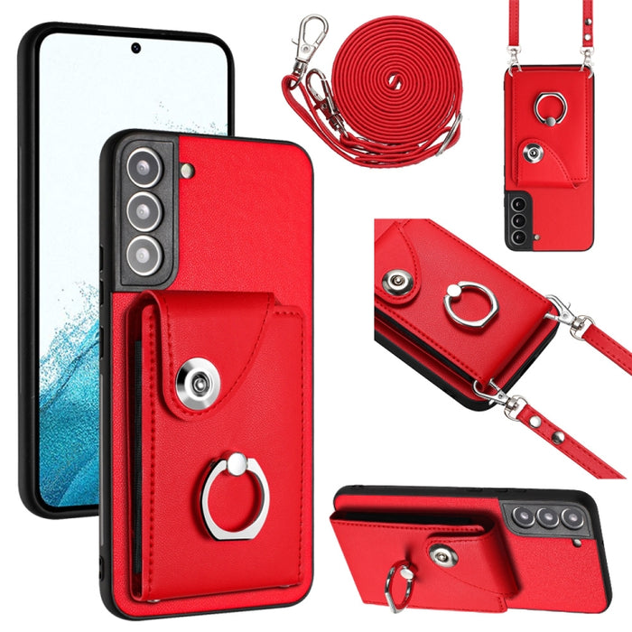 Organ Card Bag Ring Holder Phone Case with Long Lanyard, For Samsung Galaxy A13 4G, For Samsung Galaxy S22 Ultra 5G, For Samsung Galaxy S22+ 5G, For Samsung Galaxy S22 5G, For Samsung Galaxy S21 FE 5G, For Samsung Galaxy A52 5G, For Samsung Galaxy A12