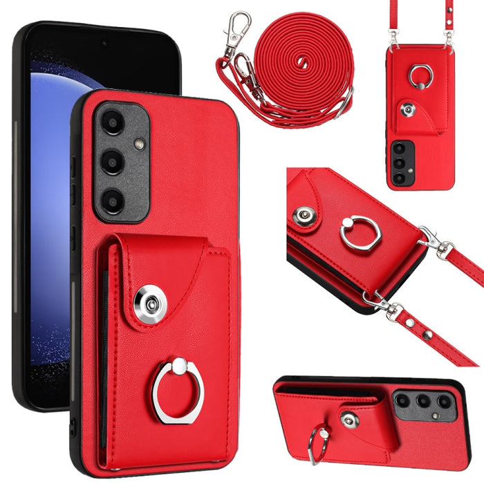 Organ Card Bag Ring Holder Phone Case with Long Lanyard, For Samsung Galaxy A55, For Samsung Galaxy A35, For Samsung Galaxy S24 Ultra 5G, For Samsung Galaxy S24+ 5G, For Samsung Galaxy S24 5G, For Samsung Galaxy A15 4G, For Samsung Galaxy A05����������...